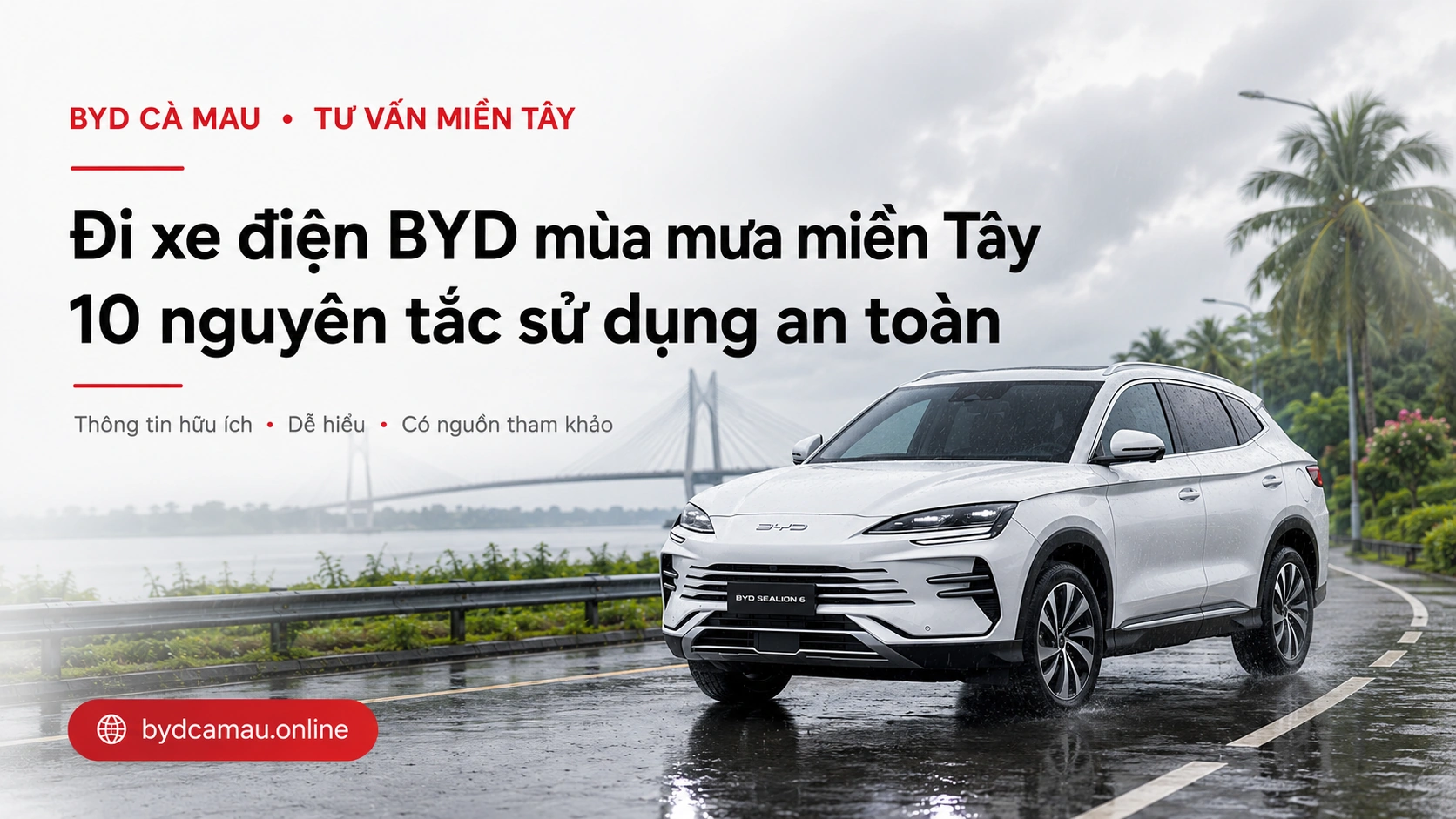 Lái xe mùa mưa miền Tây
