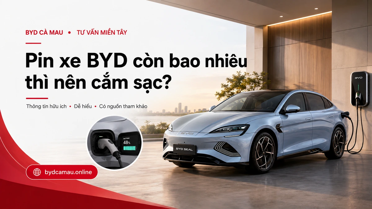 Mức phần trăm pin phù hợp để sạc xe BYD