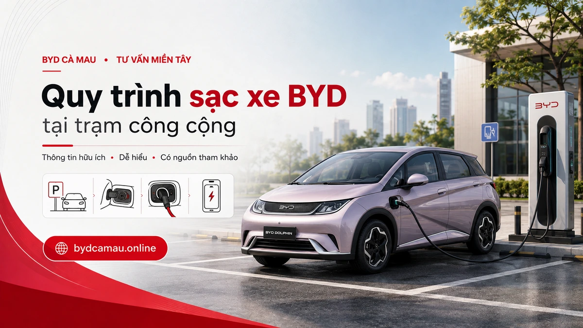 Quy trình sạc xe BYD tại trạm công cộng