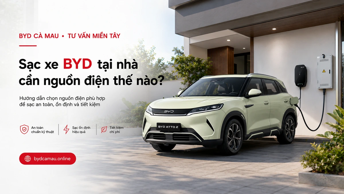 Hệ thống điện sạc xe BYD tại nhà
