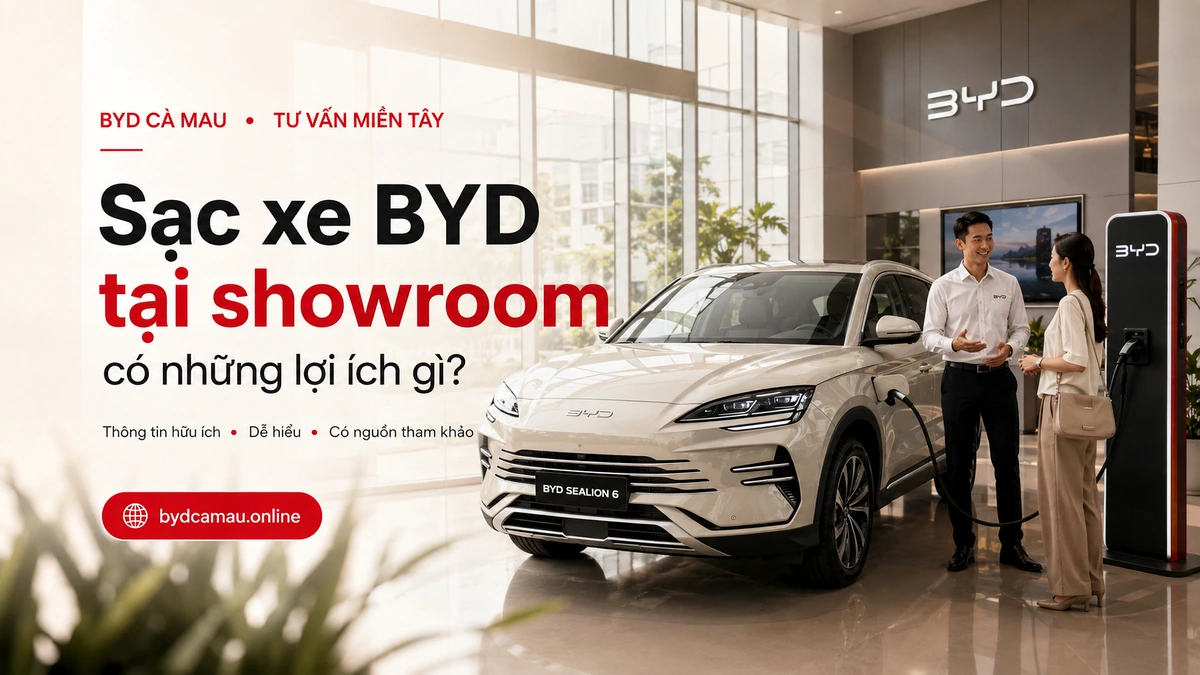 Sạc xe BYD tại khu vực showroom